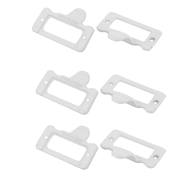 Home Office Metal Frames Shelves Drawer Case Tag Label Card Holders White 6 Pcs
