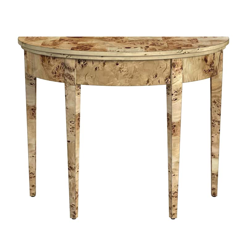 Hampton Demilune Burl 36" Console Table