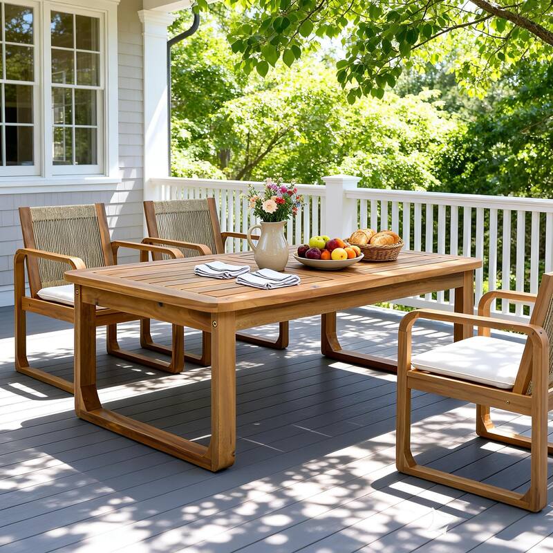 Christopher Knight Home Isolde Acacia Wood Patio Coffee Table with Curved Leg