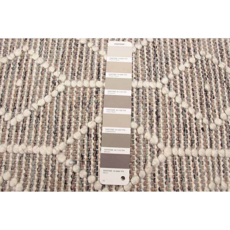 ECARPETGALLERY Braid weave Sienna Grey Wool Rug - 5'2 x 8'0