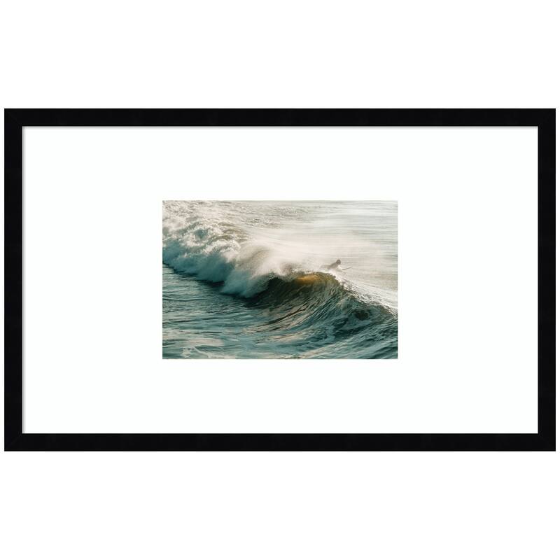 Kate and Laurel Morning Glow by Alicia Bock Framed Wall Art Print - 25 x 16 - Black