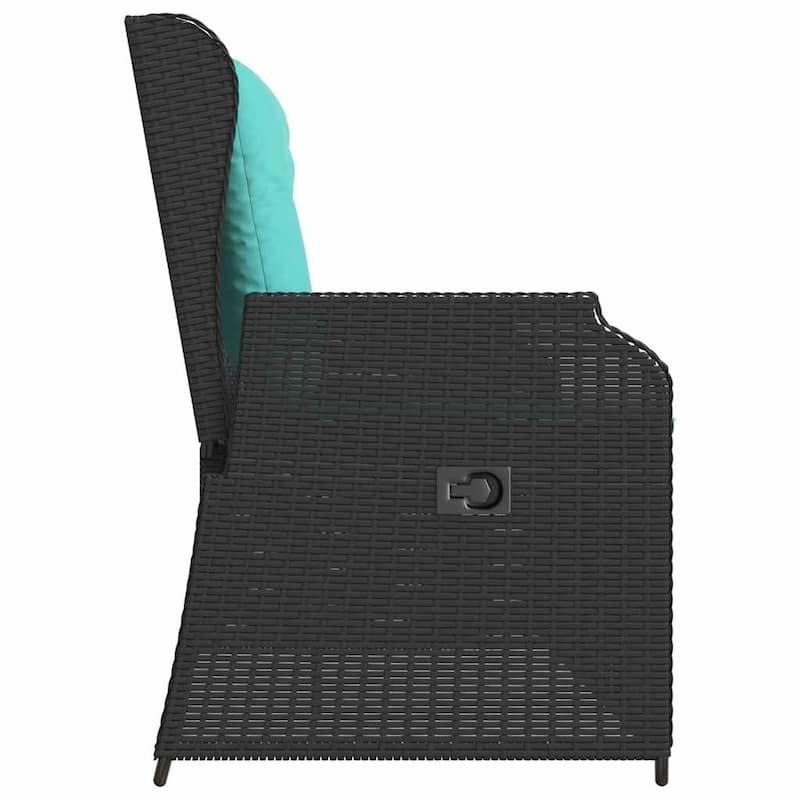 vidaXL Garden Bench with Cushion Brown Poly rattan - 26 x 43 x 37