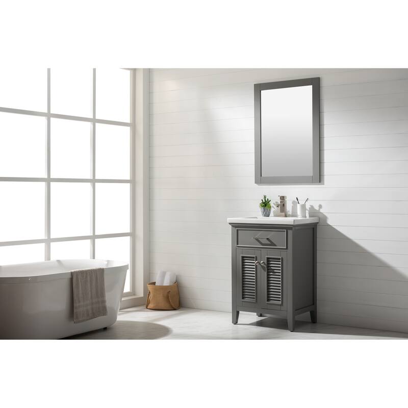 Design Element Cameron 24" Single Sink Vanity In Gray