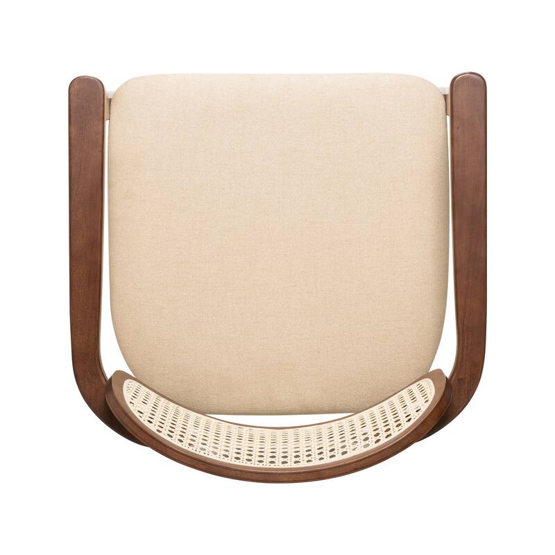 Christopher Knight Home - Sorin Modern Rattan and Upholstered Indoor Dining Chair with Armrest - Set of 2