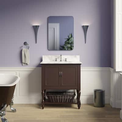 KitchenBathCollection Beverly 30" BathroomVanity w/ Carrara Marble Top