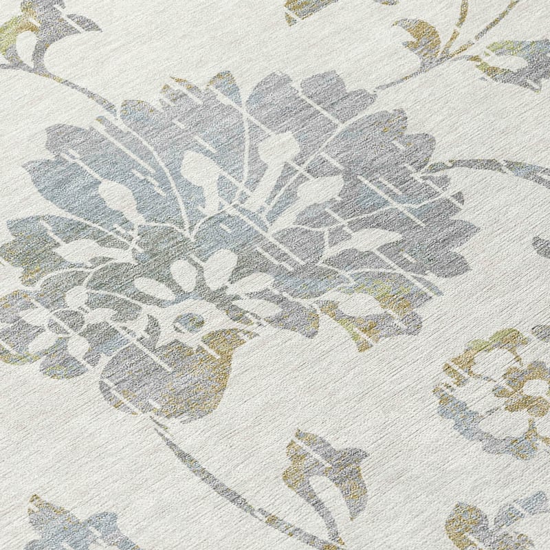 Machine Washable Indoor/ Outdoor Chantille Modern Floral Rug