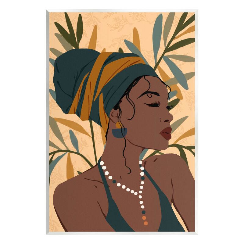 Stupell Bohemian Girl Botanical Leaves Wall Plaque Art by Ziwei Li - 10 x 15