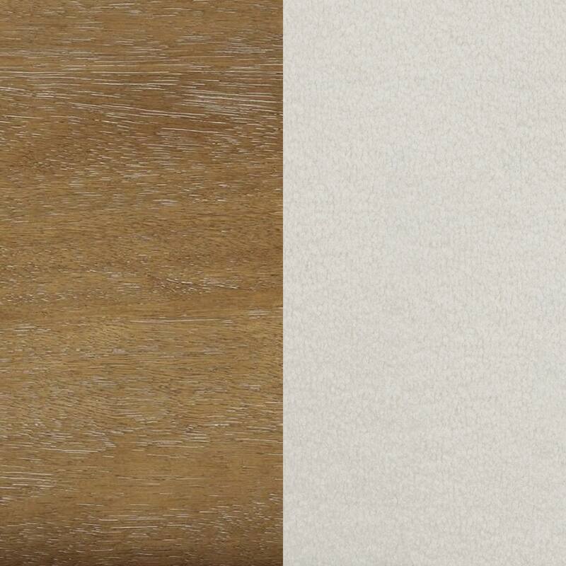 Kirsten Scandinavian Backless Wooden Bar Stool, Boucle Bar Stool with Tapered Solid Wood Legs