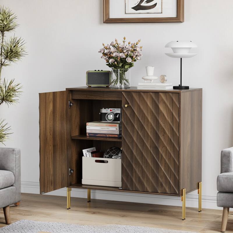 Sideboard buffet with storage, Mid-century modern style storage cabinets, Walnut sideboard
