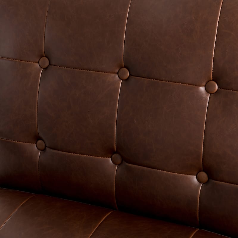 Glitzhome 29.50"W Mid-Century PU Leather Tufted Accent Chair - 29.5"W x 30.5"H x 29.25"D