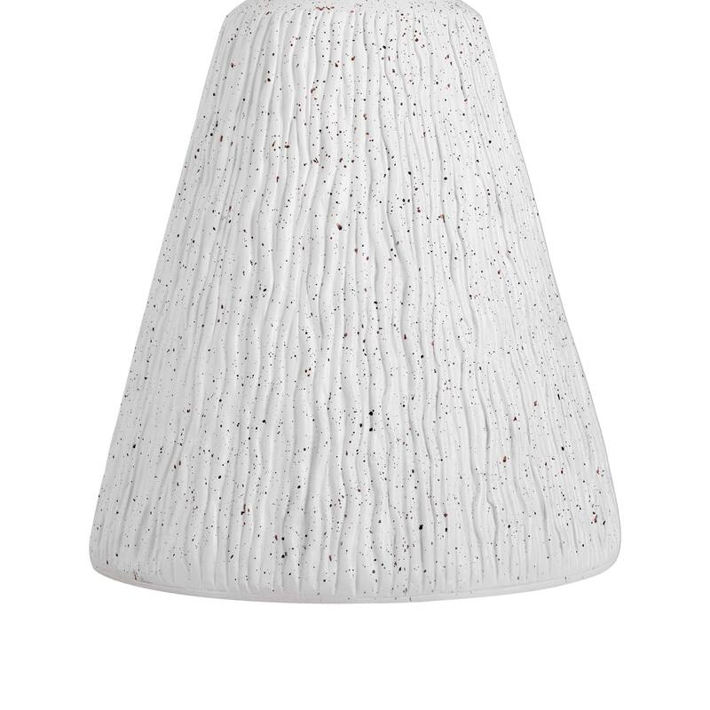 Outdoor White Marble Retro Speckled Textured All-Weather MGO Side Table Indoor End Table for Home, Office