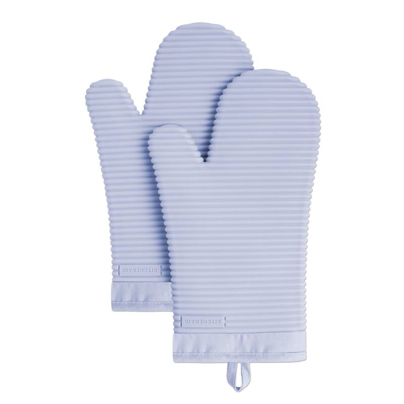 KitchenAid Ribbed Soft Silicone Oven Mitt 2-Pack Set, 7.5"x13"