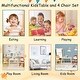 preview thumbnail 17 of 18, 3Pieces Toddler Wooden Table and Chair Set,Natural