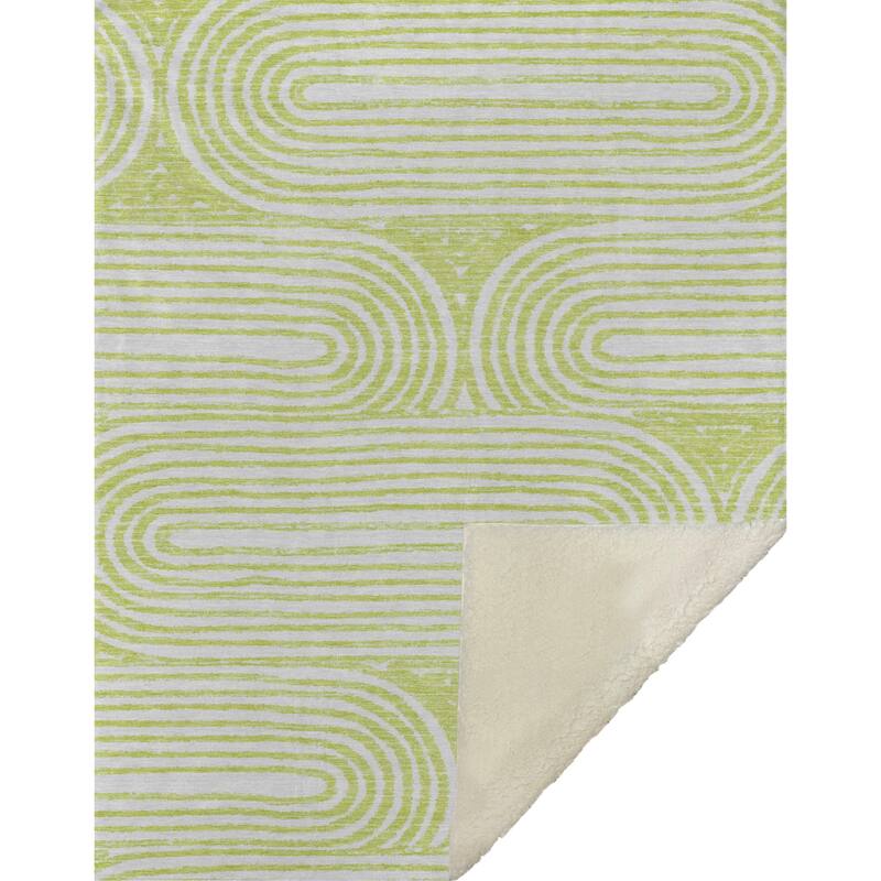 Premium Machine Washable Contemporary Sherpa Throw Blanket