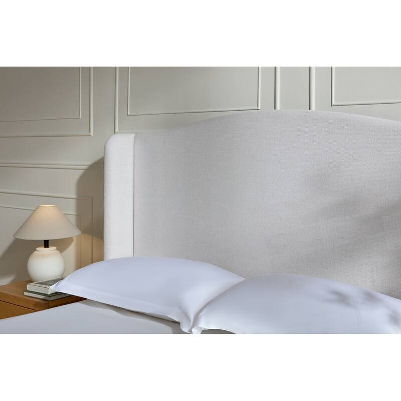 Upholstered Wingback Headboard Bed Platform Bed No Box Spring Needed