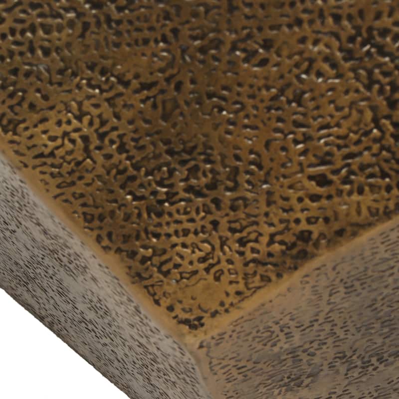 Gurnett Modern Glam Handcrafted Aluminum Pentagonal Accent Table, Antique Gold by Christopher Knight Home