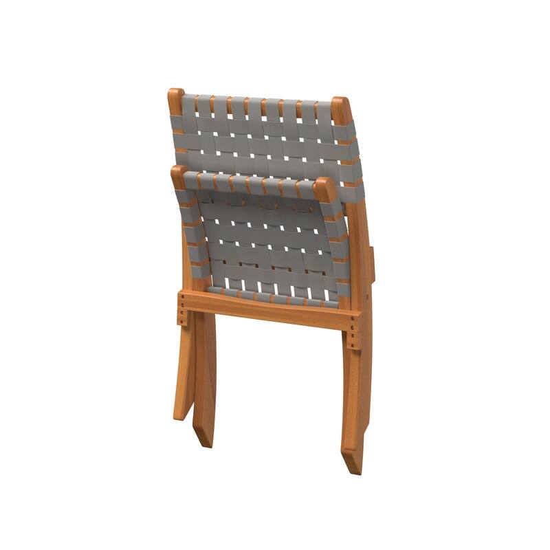 Sava Indoor-Outdoor Folding Chair in Warm Gray Webbing