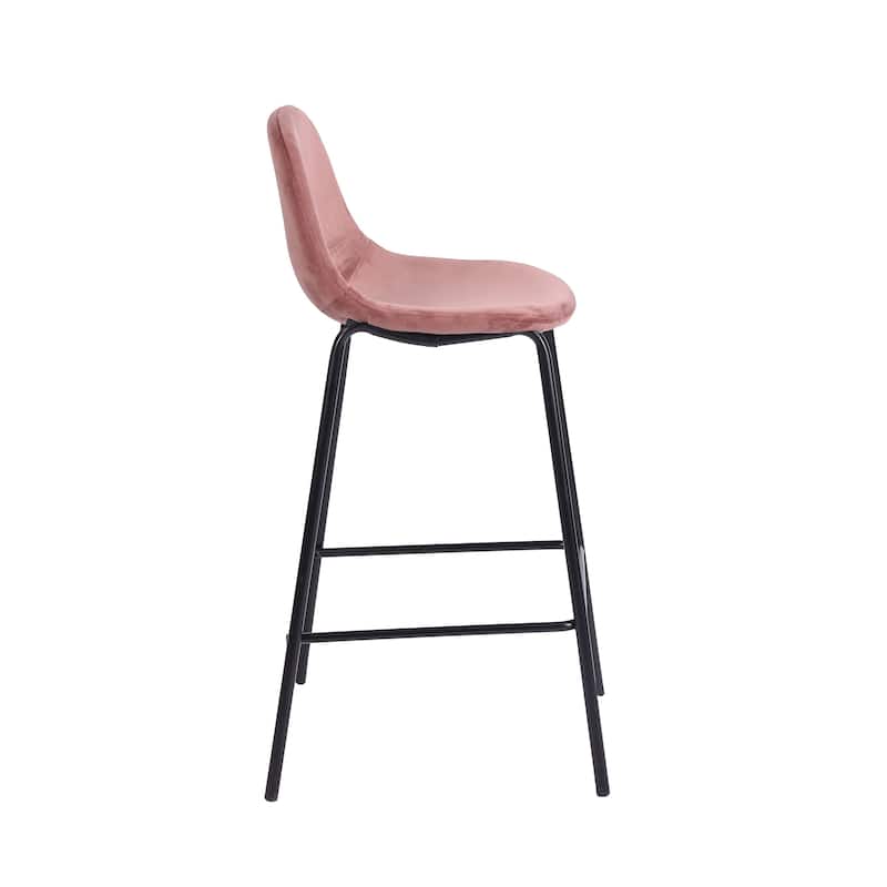 Porthos Home Tam Bar Stools Set Of 2, Velvet Upholstery, Iron Legs