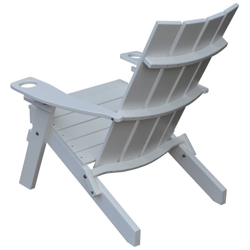 Poly Hampton Folding Adirondack Chair with 2 Cupholders