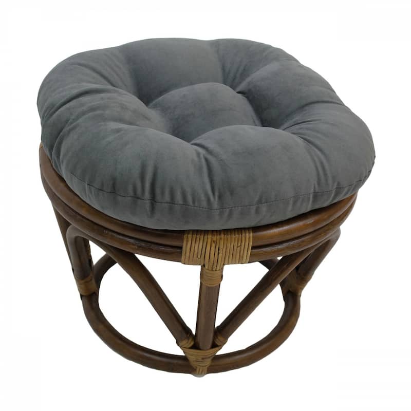 18-inch Round Microsuede Footstool/Ottoman Cushion (Cushion Only) - 18 x 18 - Steel Grey