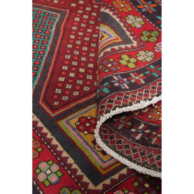 Hand Knotted Oriental 100% Wool Carpet Traditional Tribal Greys & Charcoal Ardebil Area Rug - 9' 10'' X 4' 6''
