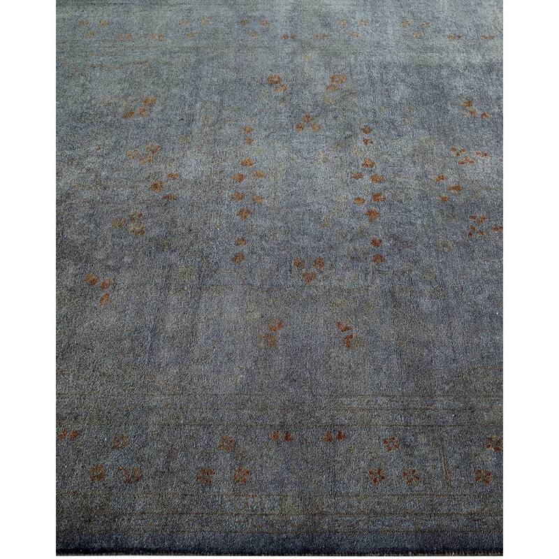 Overton Hand Knotted Wool Vintage Inspired Modern Contemporary Overdyed Gray Area Rug - 4' 2" x 6' 2"
