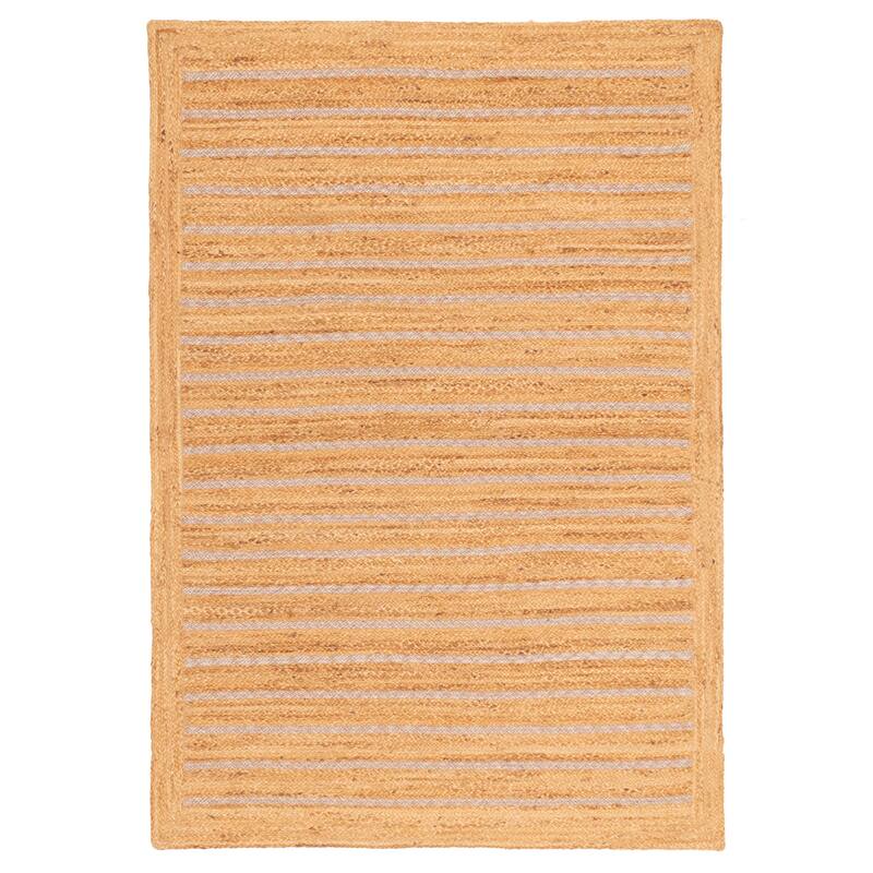ECARPETGALLERY Braided Weave Palas Denizli Tan Jute Rug - 5'3 x 7'10