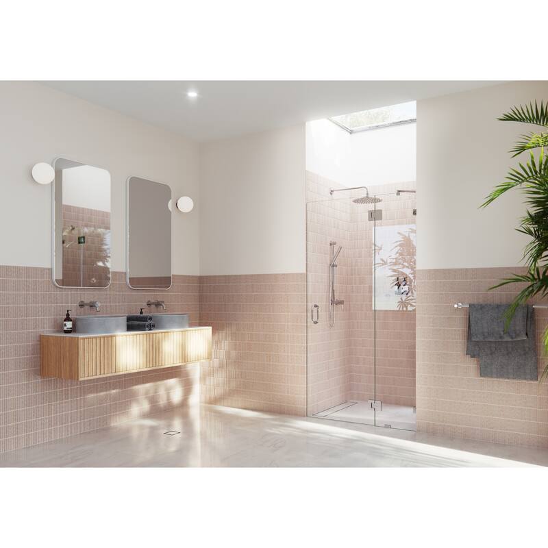 Glass Warehouse 78" x 43.75" Frameless Shower Door - Glass Hinge
