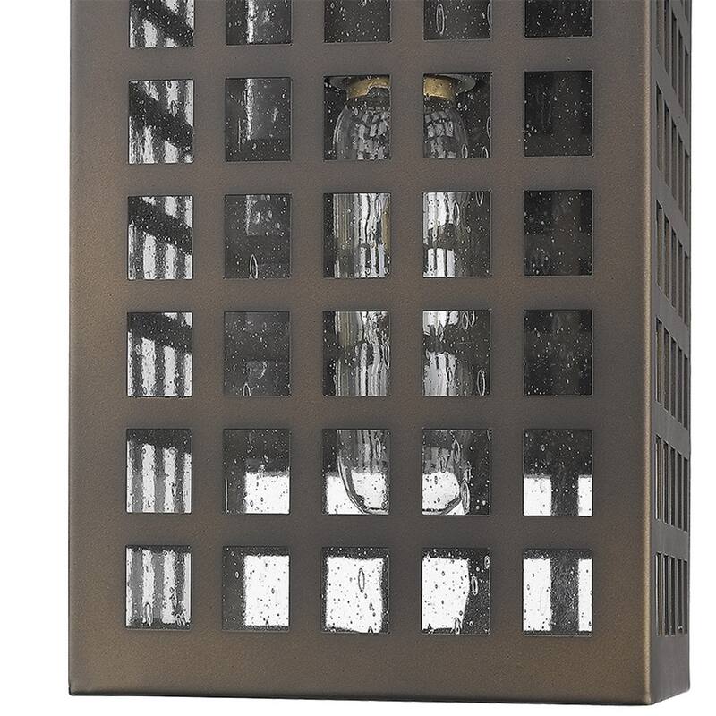 Outdoor Wall Flush Mount 1-Light with Glass Shade and Steel Wet Rated Fixture LED A19 Compatible - 10.75" H x 5" W x 7" D