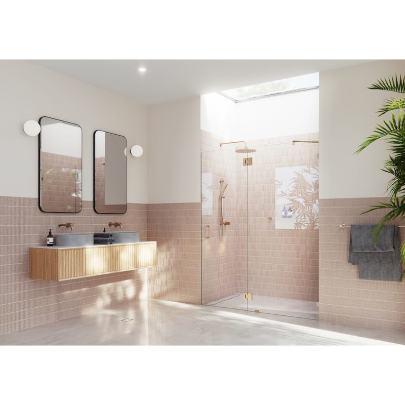 Glass Warehouse 78" x 62.75" Frameless Shower Door - Glass Hinge