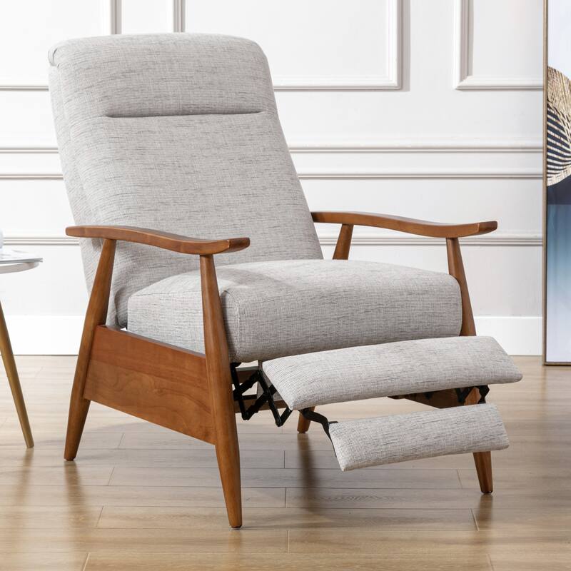 Taylor Wood Arm Push Back Recliner in Performance Fabric by Greyson Living
