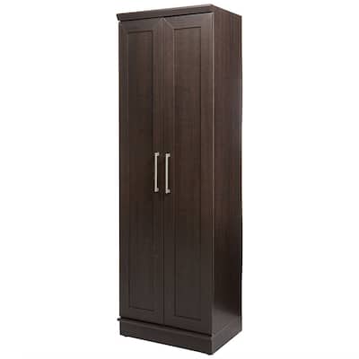 Daily Boutik Bedroom Wardrobe Cabinet Storage Closet Organizer in Dark Brown Oak Finish