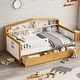 preview thumbnail 2 of 7, White+Walnut Twin Size House Bed with Two Drawers and Bookcase for Boys and Girls
