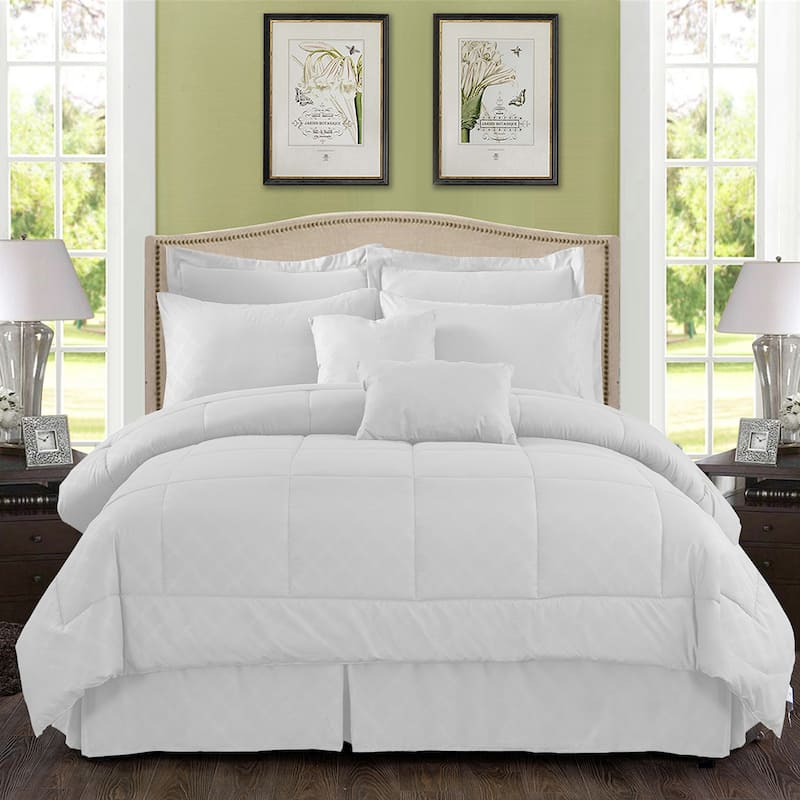 White Plaid Comforter Set