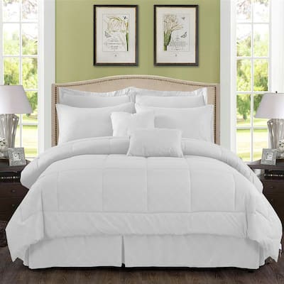 White Plaid Comforter Set