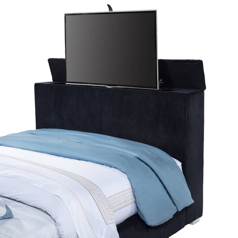 Tisdall Flame Visualizer Wingback TV Bed Black