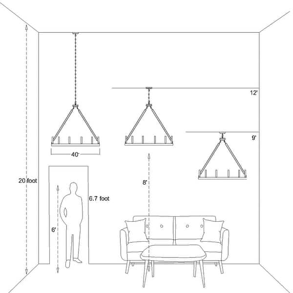 dimension image slide 2 of 6, Update 12-light 40In Modern Farmhouse Wagon Wheel Chandelier