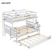 preview thumbnail 4 of 8, Twin over Full Bunk Bed with Ladder, Trundle, and Guardrail, White