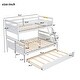 preview thumbnail 4 of 10, White Twin over Full Pine Wood Bunk Bed with Ladder and Safety Guardrail