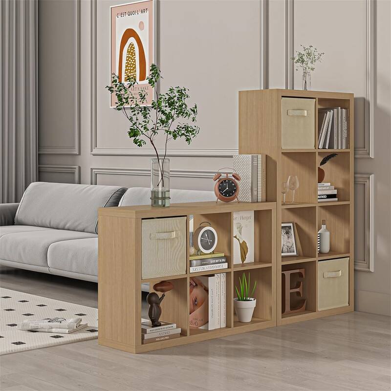 9 Cube Storage Organizer with Back Panels - 10.2"D x 37.7"W x 37.7"H