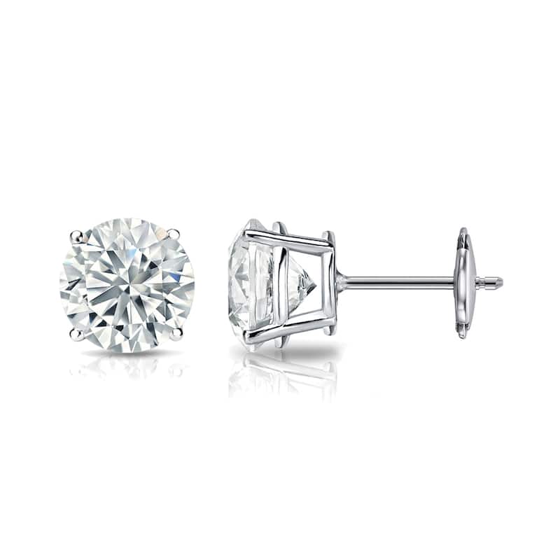 Vault Classic 1.50ct TW Natural Diamond 4-Prong Studs Guardian-Back (I VS2) - White