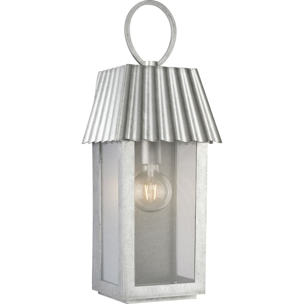 POINT DUME® Hook Pond Galvanized Finish Outdoor Wall Lantern with DURASHIELD - 8.5 in x 7.125 in x 22.375 in