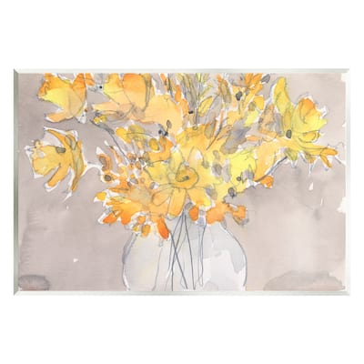 Stupell Industries Yellow Scribble Style Bouquet Wall Plaque Art by Samuel Dixon