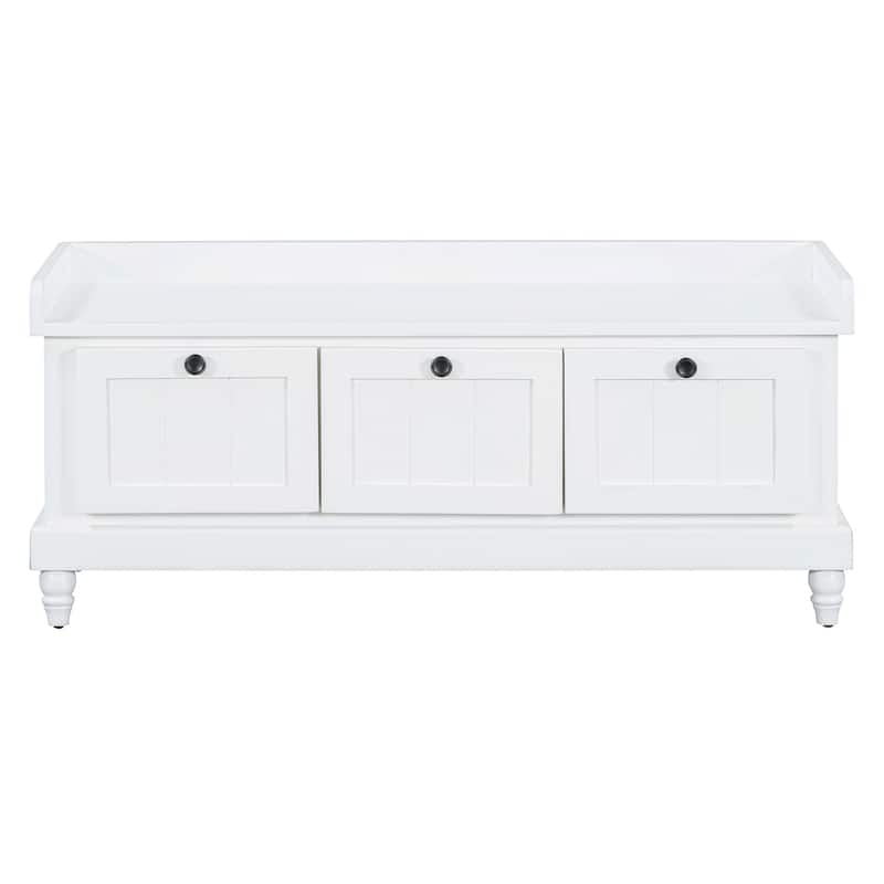 Shoe Bench with Lift Top Cushion Seat & Hidden Space, Entryway Shoe Storage Bench with 3 Drawers, Bedroom End of Bed Bench