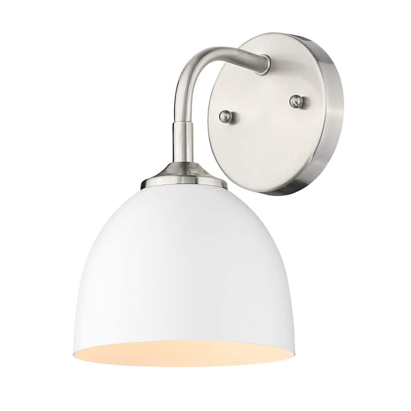 Zoey 1 Light Wall Sconce - Pewter with Matte White