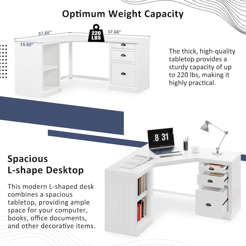 L Shaped Executive Desk Corner Writing Desk Office Desk Computer Desks