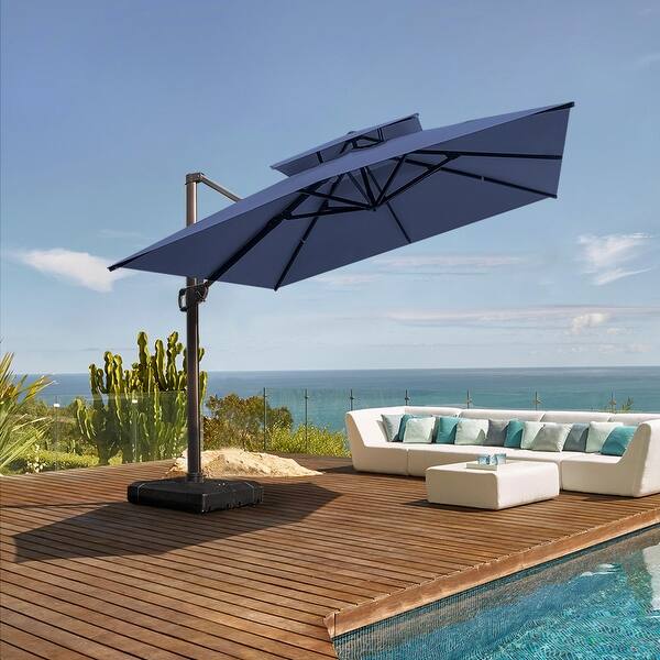 Shop Black Friday Deals On Crestlive Products Outdoor 10 Foot Double Top Square Offset Umbrella Overstock 31636634