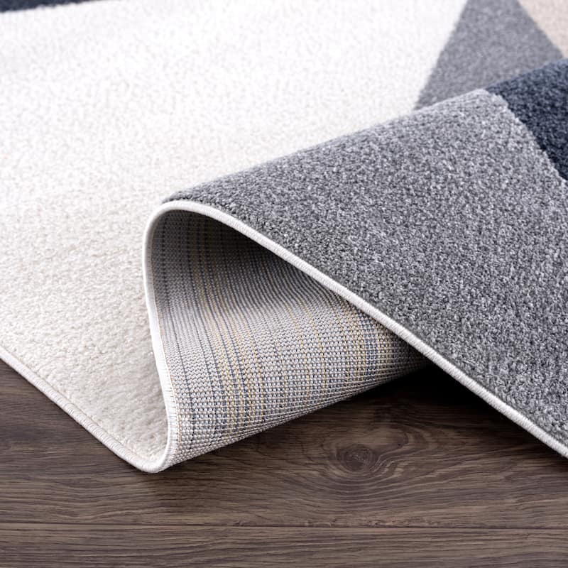 Abani Rugs Deco DEC140A Cream Grey Minimalist Geometric Area Rug