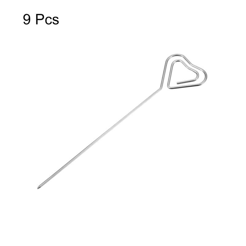 Metal Cocktail Toothpicks Heart Shape Drink Picks Cocktail Skewer 9Pcs - 5.04"
