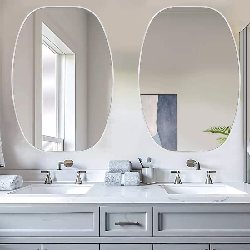 2 Pack Oval Mirror Vanity Decorative Wall Mirror